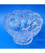 Vintage EAPG American Brilliant Crystal Pinwheel Sawtooth Footed Candy D... - $19.03 CAD