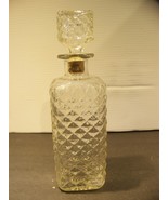Vintage Brandy Liquor Decanter Diamond Quilted Glass Mouquin - €27,33 EUR