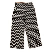 AB Studio Sheer Black Tan Chevron Pattern Pants Womens Large - £7.19 GBP
