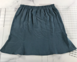 Eileen Fisher Skirt Womens Medium Blue Knee Length Elastic Waist Silk Pe... - $54.44