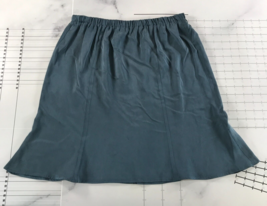 Eileen Fisher Skirt Womens Medium Blue Knee Length Elastic Waist Silk Pe... - £42.76 GBP