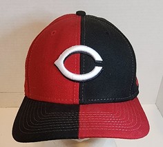 New Era 9Fifty Cincinnati Reds Snapback Hat Baseball MLB Cap Red Black half - £10.64 GBP