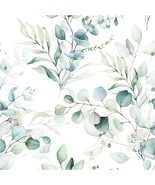 Haokhome 93042 Peel And Stick Wallpaper Green/White Eucalyptus Leaf Flor... - £35.85 GBP