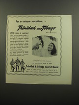 1953 Trinidad &amp; Tobago Tourist Board Ad - For a unique vacation.. - £14.44 GBP