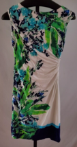 NWT Lauren Ralph Lauren blue Green White Floral Sleeveless Dress Misses ... - $59.39