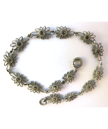 Antique Sterling Silver Flower Bracelet 4.6 Grams 7.5&quot; Milgrain Tennis M... - €42,63 EUR