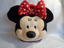 Walt Disney World Minnie Mouse Head Girl&#39;s Plush Zippered Purse - £7.05 GBP