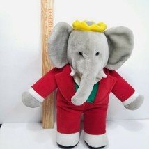 Vintage Gund Babar Elephant King Plush Crown Red Suit 1988 Stuffed Anima... - $24.74