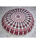 Traditional Jaipur Peacock Feather Mandala Floor Cushion with Filler, De... - £41.93 GBP