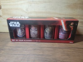 Star Wars The Force Awakens New Set of Four 8 oz Glasses New In Box NIB - £10.71 GBP
