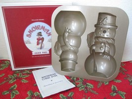 Williams Sonoma Nordic Ware Snowman 3-D Cake Pan Mold Stand Up Aluminum ... - $17.99