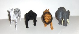 4 Hard Plastic Boley African Zoo Jungle Animals Lion Gorilla Zebra Elephant - £7.70 GBP