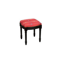 123 Creations Red Butterfly Upholstered Vanity Stool Black - $235.59