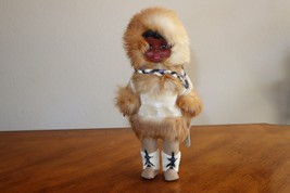 READ* Vintage Eskimo Sleepy Eye Doll w/ Traditional Outfit &amp; Shoes 11&quot; - £8.01 GBP