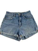 Bullhead Mom Shorts Womens Size 26 Cotton Denim Blue Cuffed - $14.85