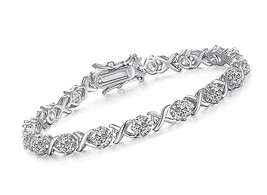 Silver Bracelets Tennis 7.25 - Perfect Day - £110.37 GBP