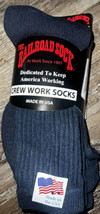 Railroad Sock ~ 3-Pair Navy Blue Socks Crew USA ~ Sock Size 10-13 Shoe S... - $20.22 CAD