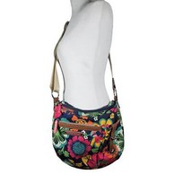 Lily Bloom Adjustable Crossbody Purse Handbag Floral Colorful Pockets EUC - £17.17 GBP