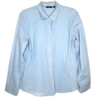 Apt. 9 Womens Size XL Blouse Long Sleeve Button Front Collared Blue Pin Stripe - £10.01 GBP