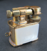 Vintage &quot;Golden Wheel&quot; Lighter Swing Arm 1950&#39;s Miniature Mother Of Pearl! - £38.96 GBP