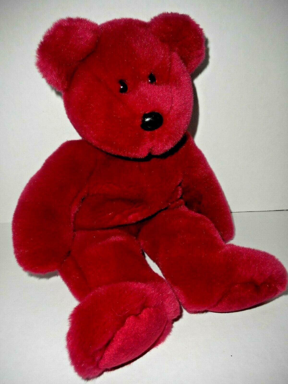 TY Beanie Buddies Collection 14 1/2" CRANBERRY 1998 BIG TEDDY BEAR ORIGINAL - $11.87