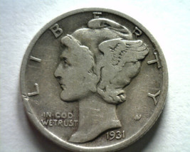 1931 MERCURY DIME FINE / VERY FINE F/VF NICE ORIGINAL COIN BOBS COIN FAS... - $10.00