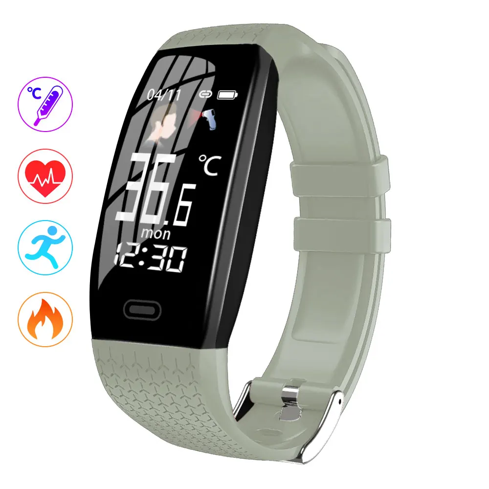 HOWEAR Body Temperature Smartwatch T5 Bluetooth Weather Fitness  Black Blood Pre - £141.01 GBP