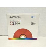 Memorex Cool Colors CD-R 5 Pack 52 x 700 MB 80 Minutes Brand New - $266.59 MXN