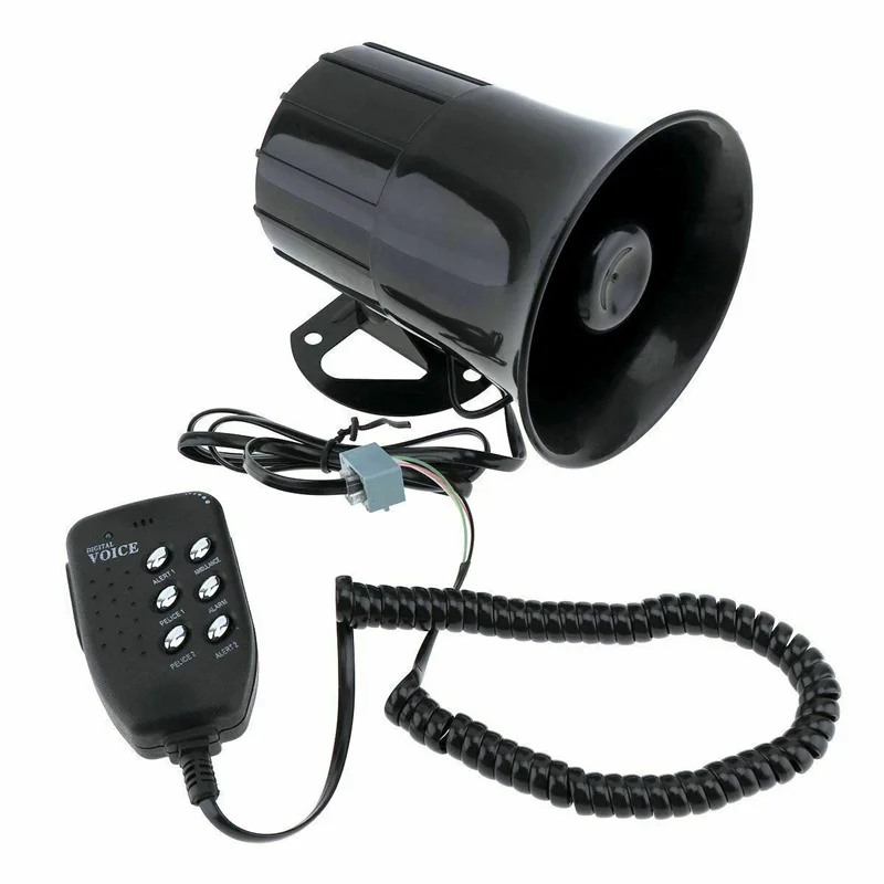 Motorcycle Car Portable Speakers 6-Tones Police Siren Sound High Megaphone Ala - £25.27 GBP