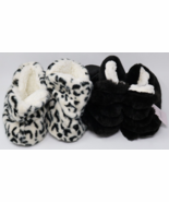 Women&#39;s Fluffy Textured Faux Fur Slipper Booties w/ Poms &amp; Grippers Lot ... - $26.96 CAD