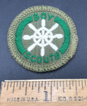 UK Boy Scouts Coxwain Khaki Proficiency Badges Woven &amp; Bound Patch 1934-1967 - £14.85 GBP