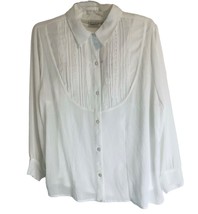 White Stag Women’s Plus Blouse &amp; Tank/Cami 18W/20W Long Slv White Dressy 2fer - £7.95 GBP