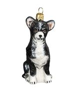 Black and White Chihuahua Dog Polish Blown Glass Christmas Ornament - $44.98