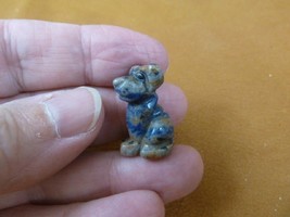 (Y-DOG-LA-512) 1&quot; Blue sodalite Labrador lab Dog carving FIGURINE stone ... - £6.71 GBP