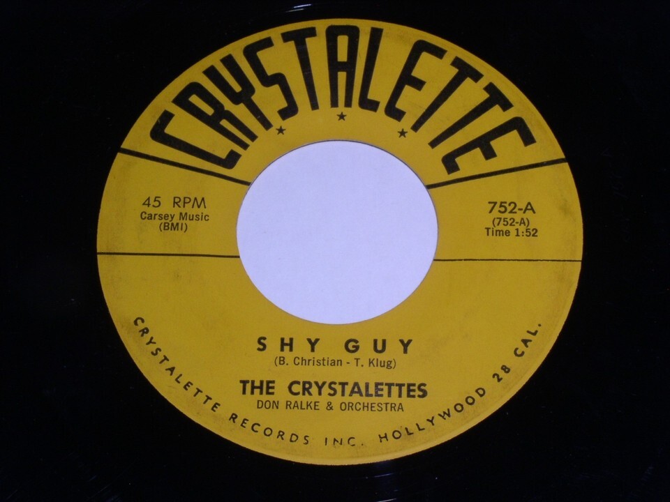The Crystalettes Shy Guy Please Stay Away 45 Rpm Record Crystalette 752 VG* - $14.99
