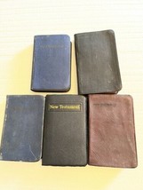Vtg pocket bibles New Testaments 1940s lot of 5 same owner - £46.58 GBP