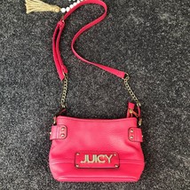JUICY COUTURE PINK CROSSBODY BAG Y2K Vegan Leather Authentic Purse 90s H... - £14.46 GBP