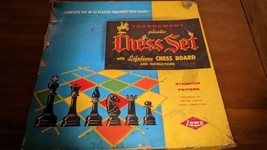 Vintage Lowe 1945 Tournament Plastic Chess Set With Chess Board Instruct... - £25.62 GBP