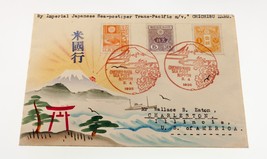 Karl Lewis 1935 Peint à la Main Aquarelle Housse Japon To Il , USA Chich... - $283.32