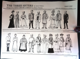 Vtg The Three Sisters Anton Chekov Costume Plot Art by Robert Fletcher E... - $79.99