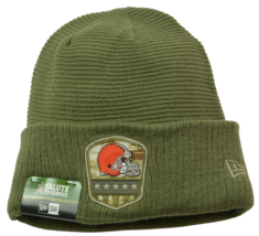 Cleveland Browns Salute to Service NFL Knit Ribbed Cuffed Beanie Winter Hat - £22.74 GBP