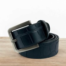 Black Crocodile Embossed Leather Belt, Genuine, Adjustable, Suitable for... - $2,189.76 MXN