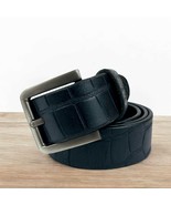 Black Crocodile Embossed Leather Belt, Genuine, Adjustable, Suitable for... - $2,189.76 MXN