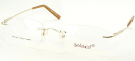 New Bendatwist BT328 Shiny Gold Eyeglasses Glasses Rimless 53-19mm Desigh Japan - £28.46 GBP