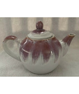 Sheffield Home White with a Mauve Drip Swirl Hombre Ceramic Teapot 9” - £19.77 GBP