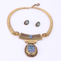 Vintage Jewelry Sets Statement Colorful Resin Oval Shape Necklaces & Pendants An - £11.93 GBP