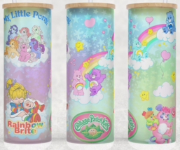 Frosted Glass 80s Rainbow Brite Care Bears My Little Pony Cup Mug  Tumbler 25oz - £15.92 GBP