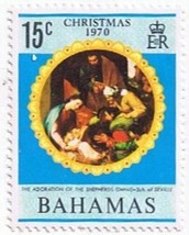 Stamps Bahamas 15 Cent Christmas 1970 MLH - $0.71