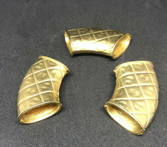 Vintage Brushed Gold Tone 3 Piece Scarf Jewelry - £6.05 GBP