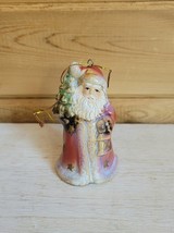 Vintage Santa Ceramic Christmas Ornament Bell 1970s - £27.64 GBP